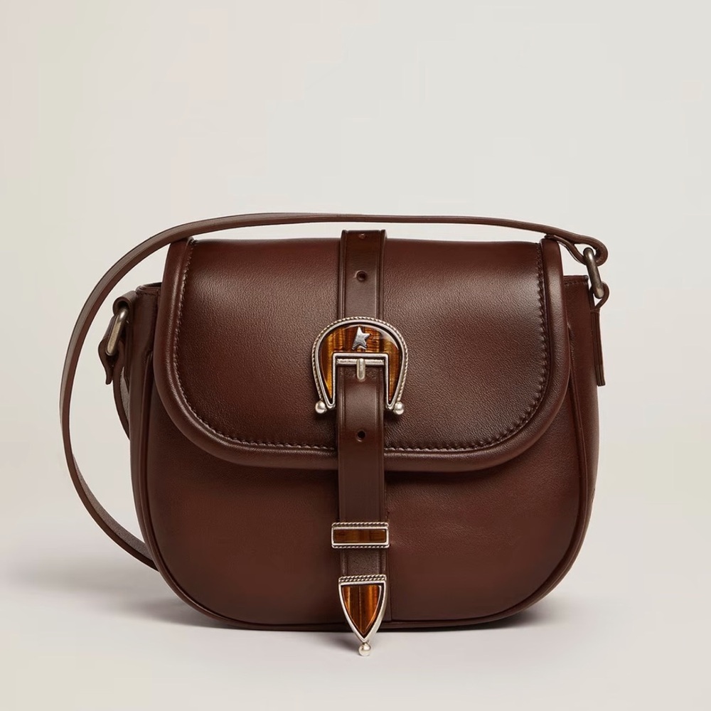 Golden Goose Small Rodeo Bag in Dark Tan Leather - Picture 13 of 14